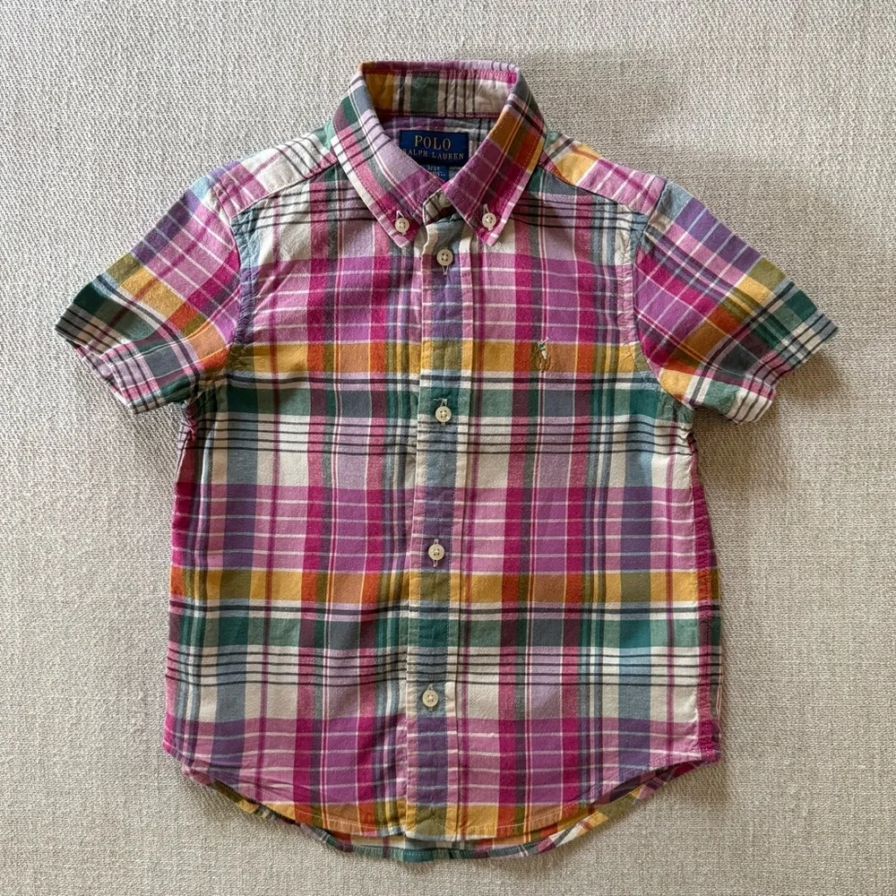 Polo Ralph Lauren Boys Madras Short Sleeve Shirt